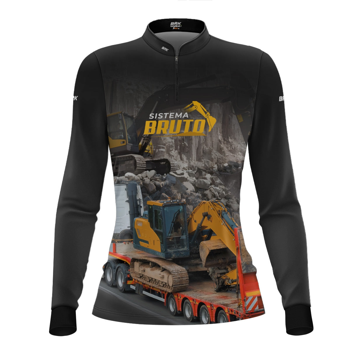 Camisa Máquina Pesada Feminina Brk Sistema Bruto Escavadeira com UV50+ - Brk Agro