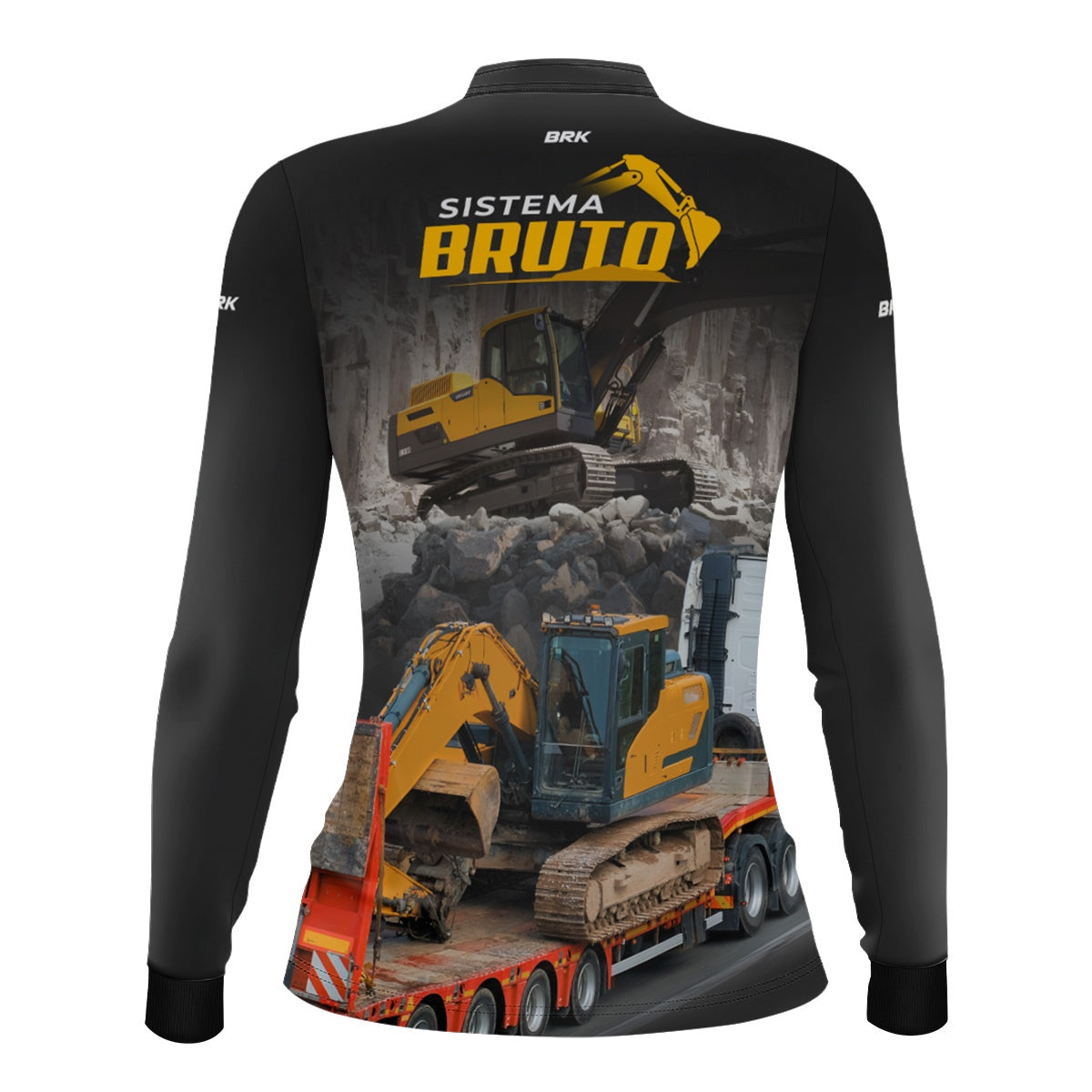 Camisa Máquina Pesada Feminina Brk Sistema Bruto Escavadeira com UV50+ - Brk Agro