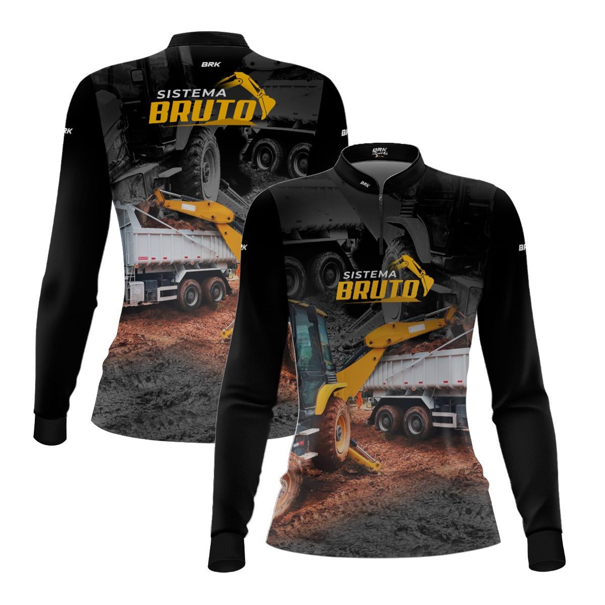 Camisa Máquina Pesada Feminina Brk Sistema Bruto Retroescavadeira com UV50+ - Brk Agro