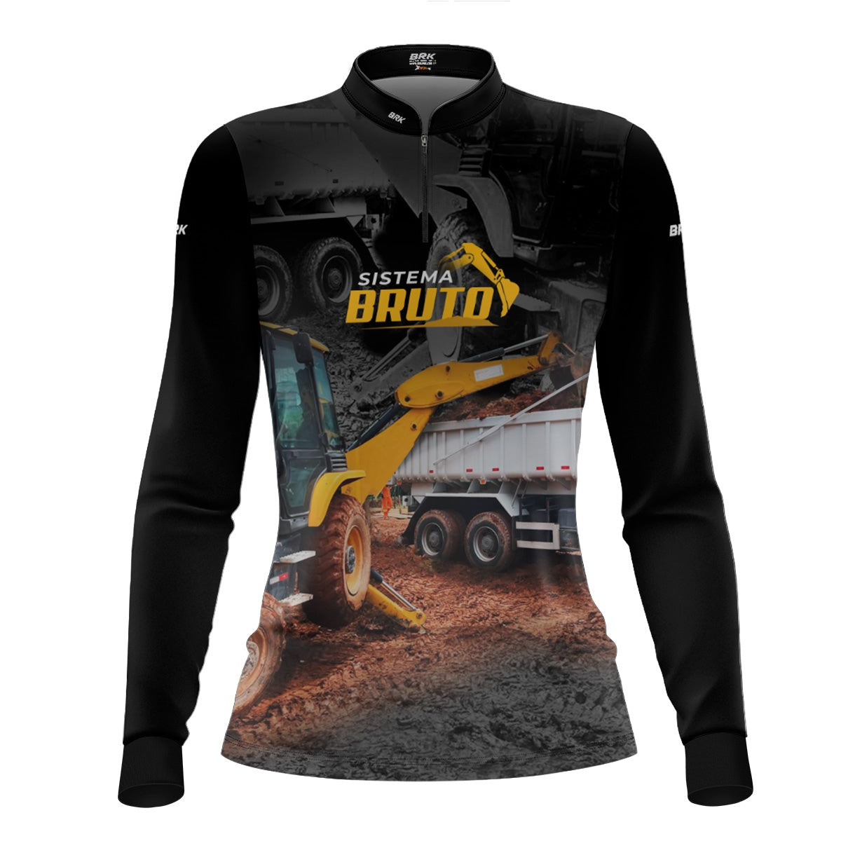 Camisa Máquina Pesada Feminina Brk Sistema Bruto Retroescavadeira com UV50+ - Brk Agro