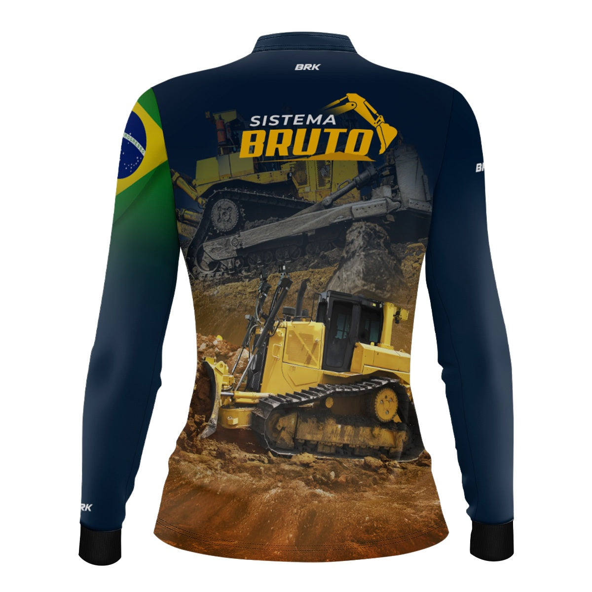 Camisa Máquina Pesada Feminina Brk Sistema Bruto Trator de Esteira com UV50+ - Brk Agro