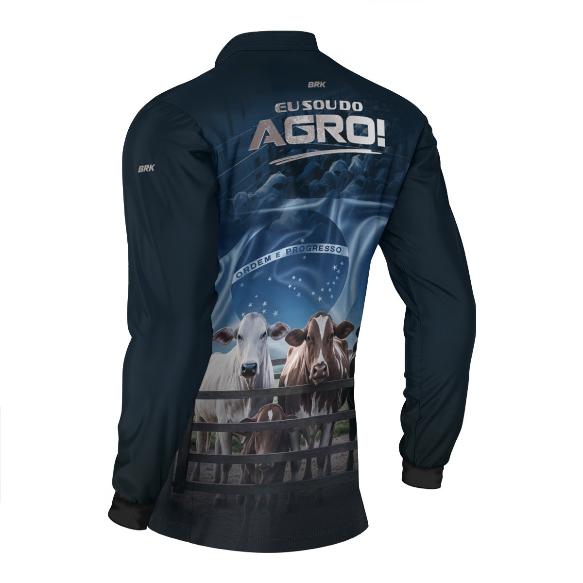 Camisa Agro Brk Azul Eu Sou do Agro Pecuária  com Proteção Solar UV50 - Envio Imediato - Brk Agro