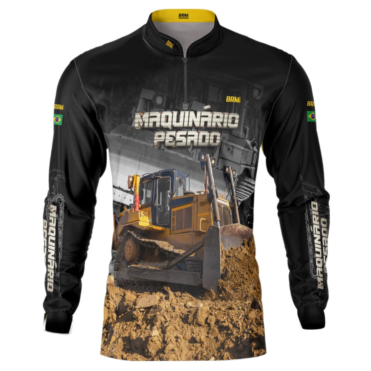 Camisa Agro Brk Bulldozer Trator de Esteira com Proteção Solar UV50+ - Brk Agro