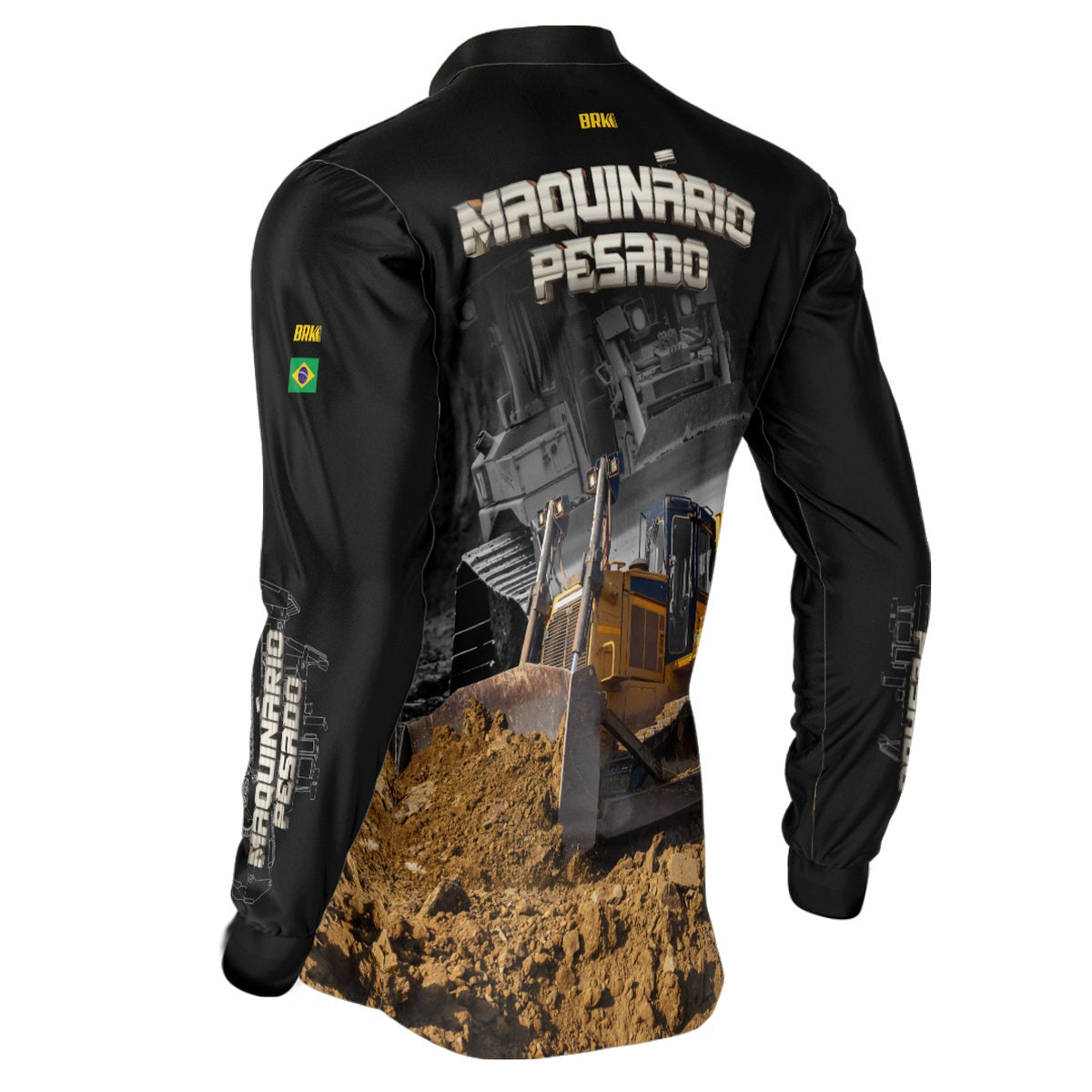 Camisa Agro Brk Bulldozer Trator de Esteira com Proteção Solar UV50+ - Brk Agro