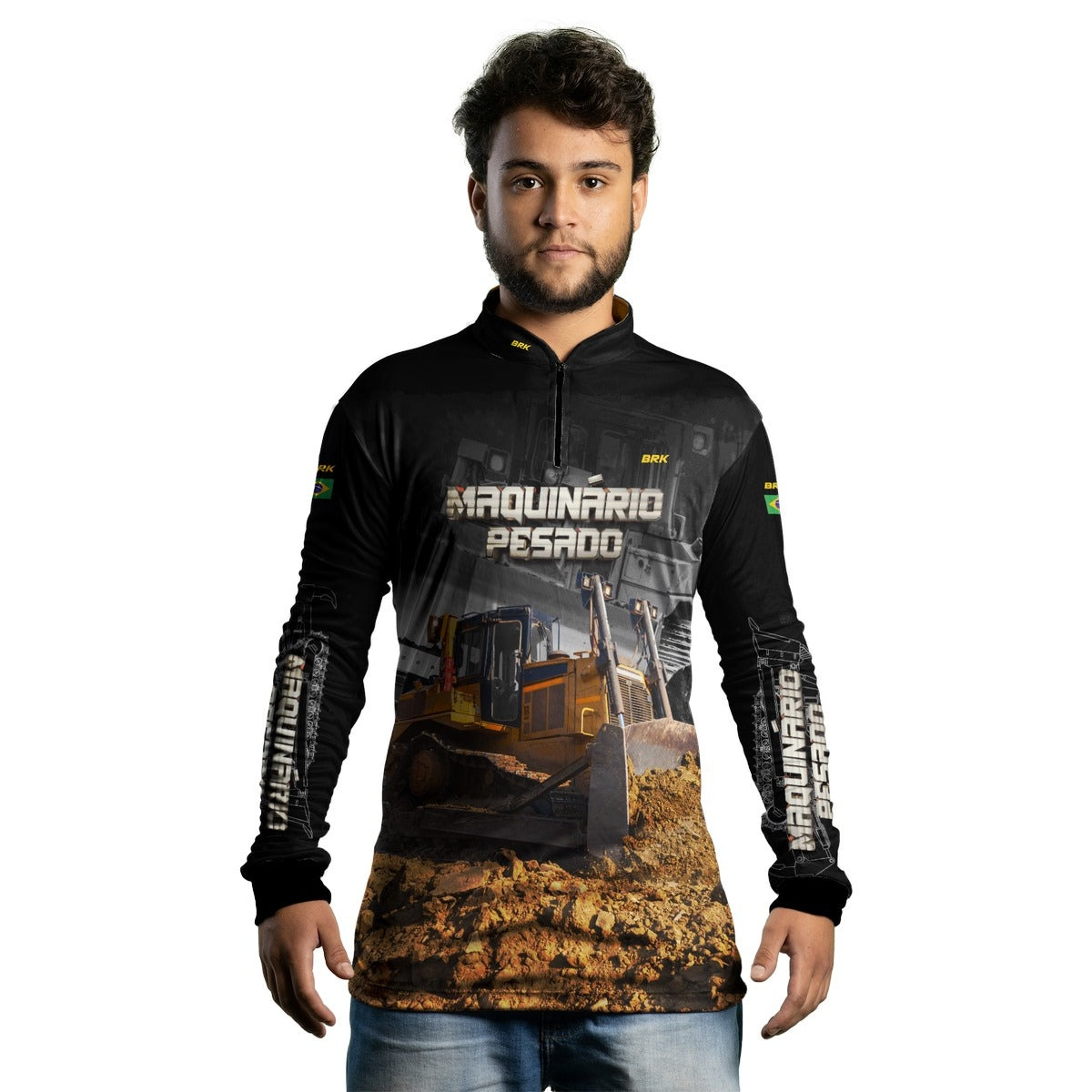 Camisa Agro Brk Bulldozer Trator de Esteira com Proteção Solar UV50+ - Brk Agro