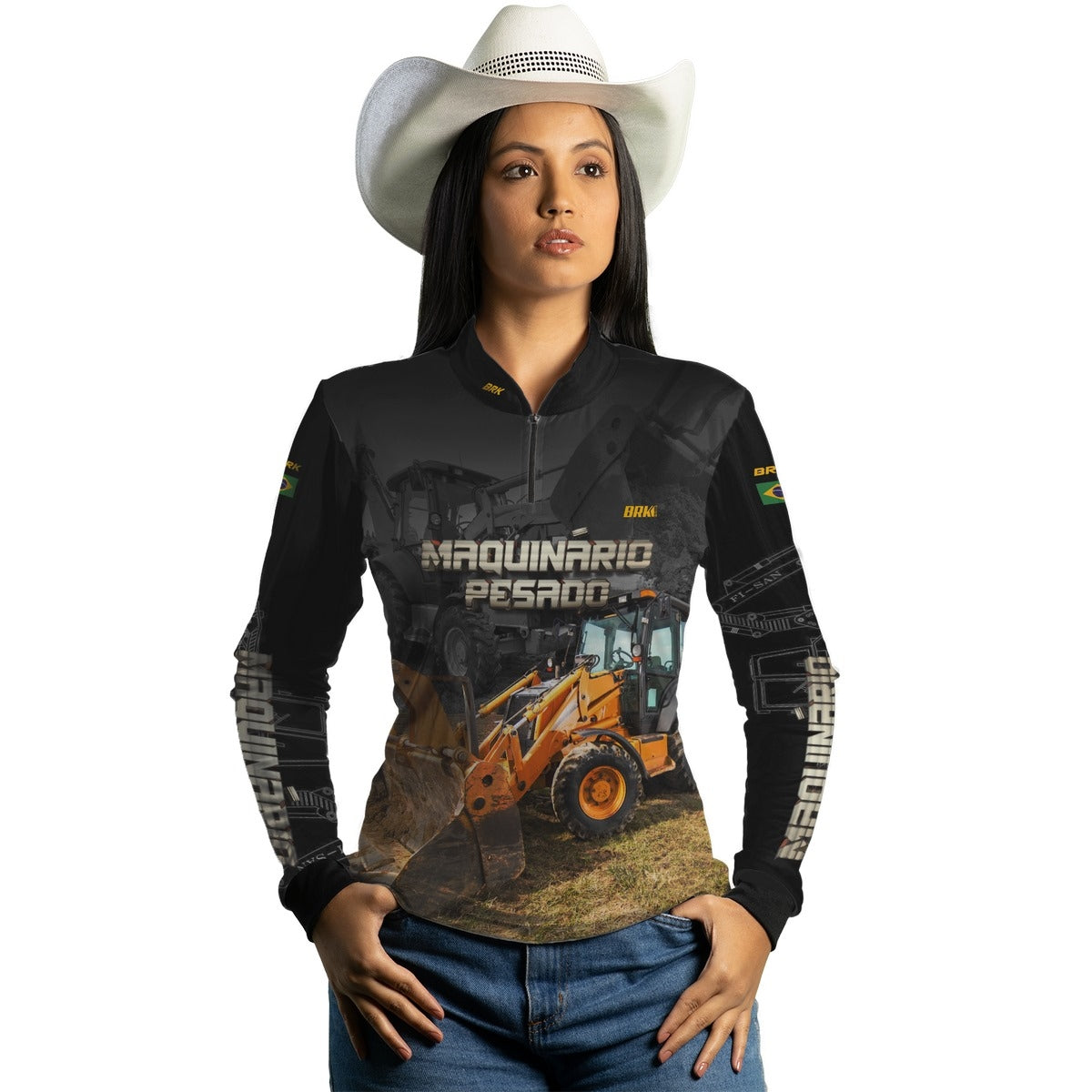 Camisa Agro Feminina Brk Retroescavadeira com Proteção Solar UV50+ - Brk Agro