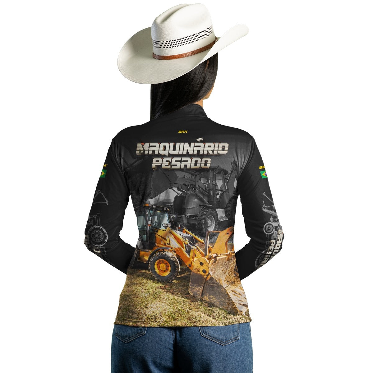 Camisa Agro Feminina Brk Retroescavadeira com Proteção Solar UV50+ - Brk Agro