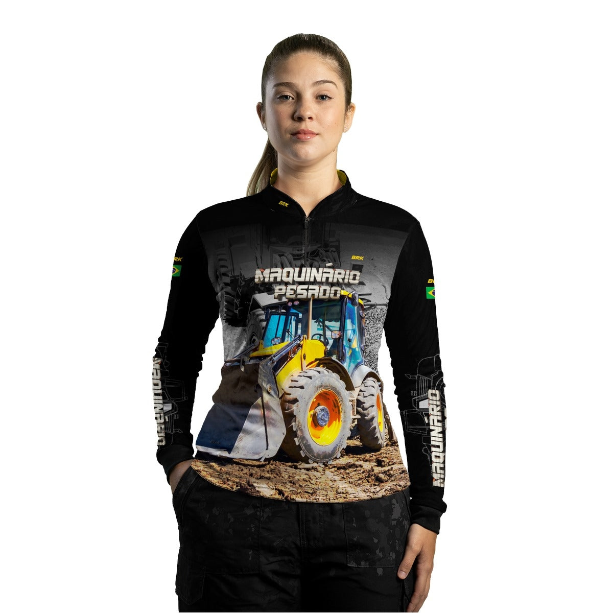 Camisa Agro Feminina Brk Pá Carregadeira com Proteção Solar UV50+ - Brk Agro