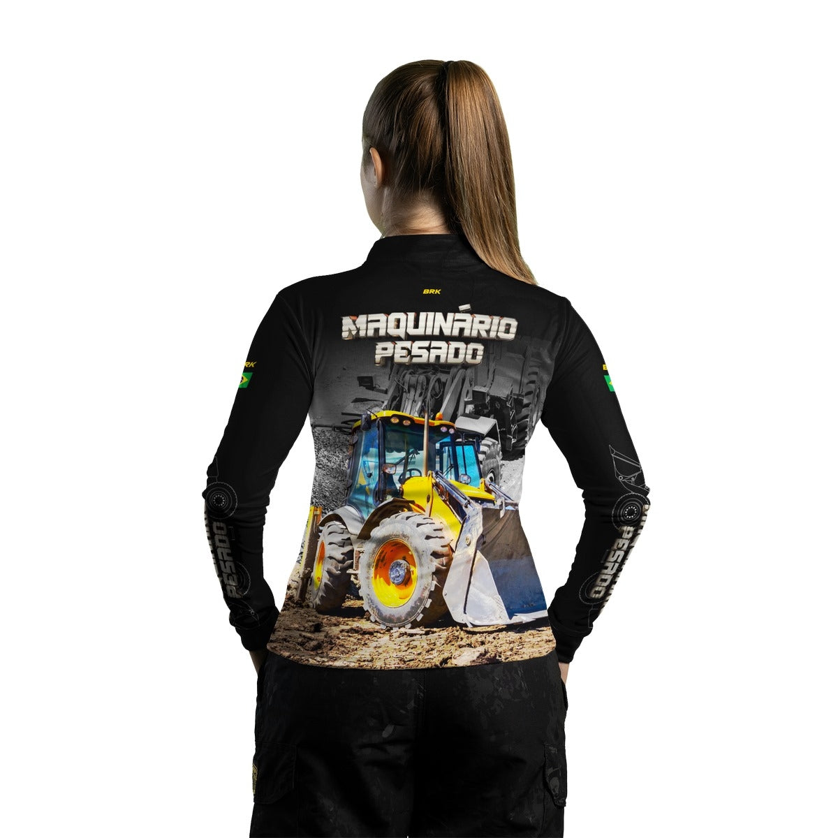 Camisa Agro Feminina Brk Pá Carregadeira com Proteção Solar UV50+ - Brk Agro