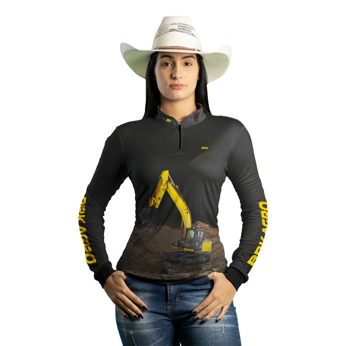 Camisa Agro Feminina Brk Escavadeira com Proteção Solar UV50+ - Brk Agro