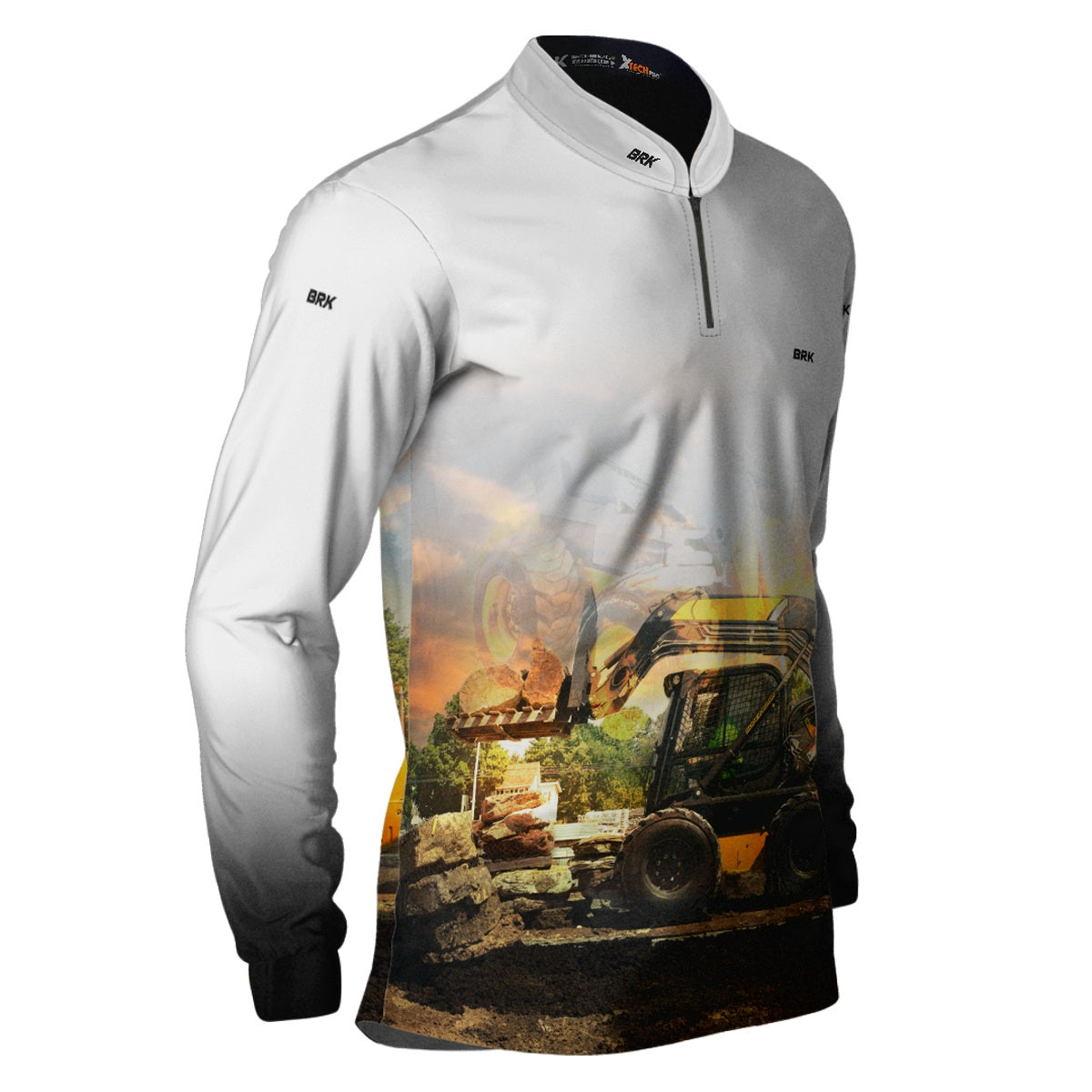 Camisa Agro Brk Branca Minicarregadeira  com Proteção Solar UV50+ - Brk Agro