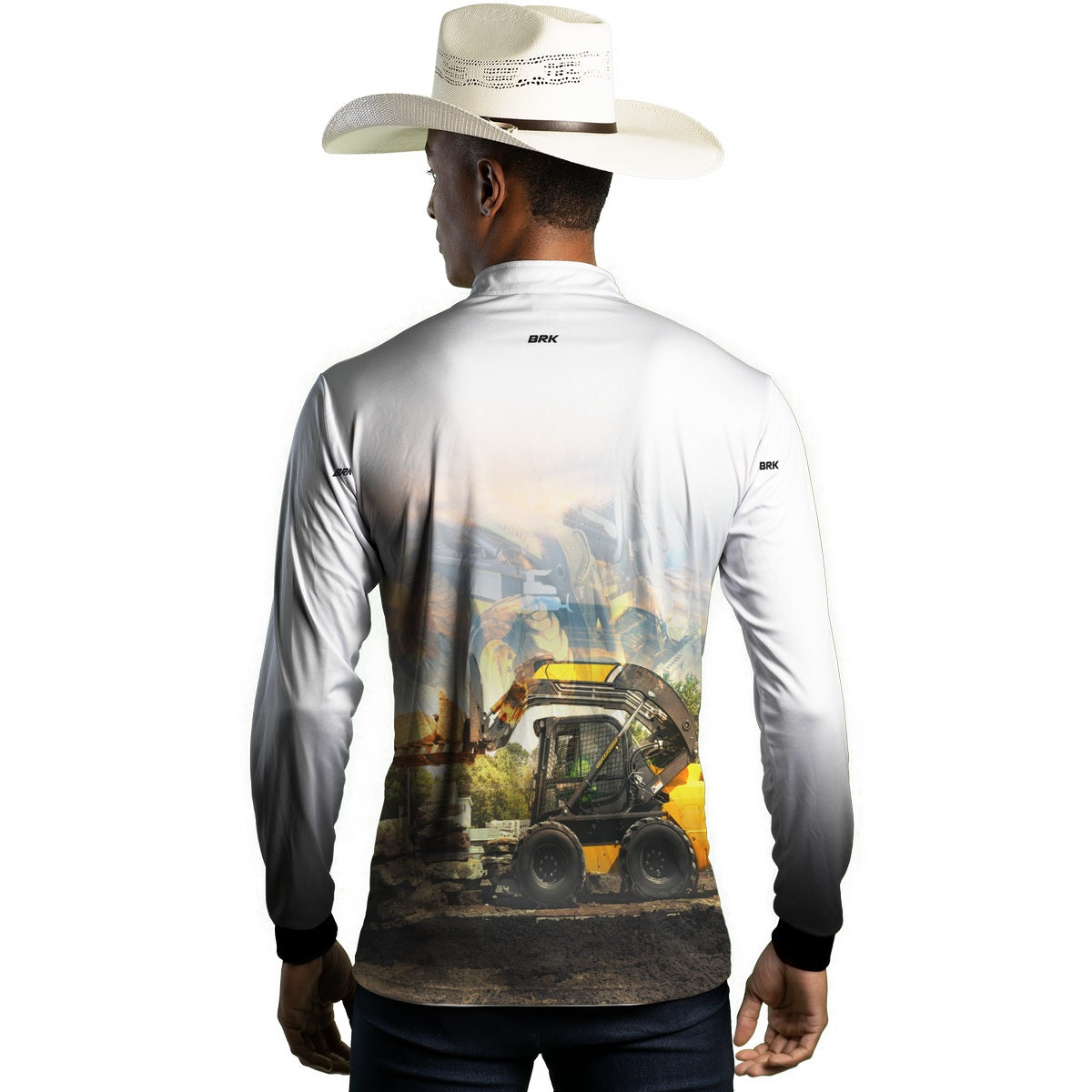 Camisa Agro Brk Branca Minicarregadeira  com Proteção Solar UV50+ - Brk Agro