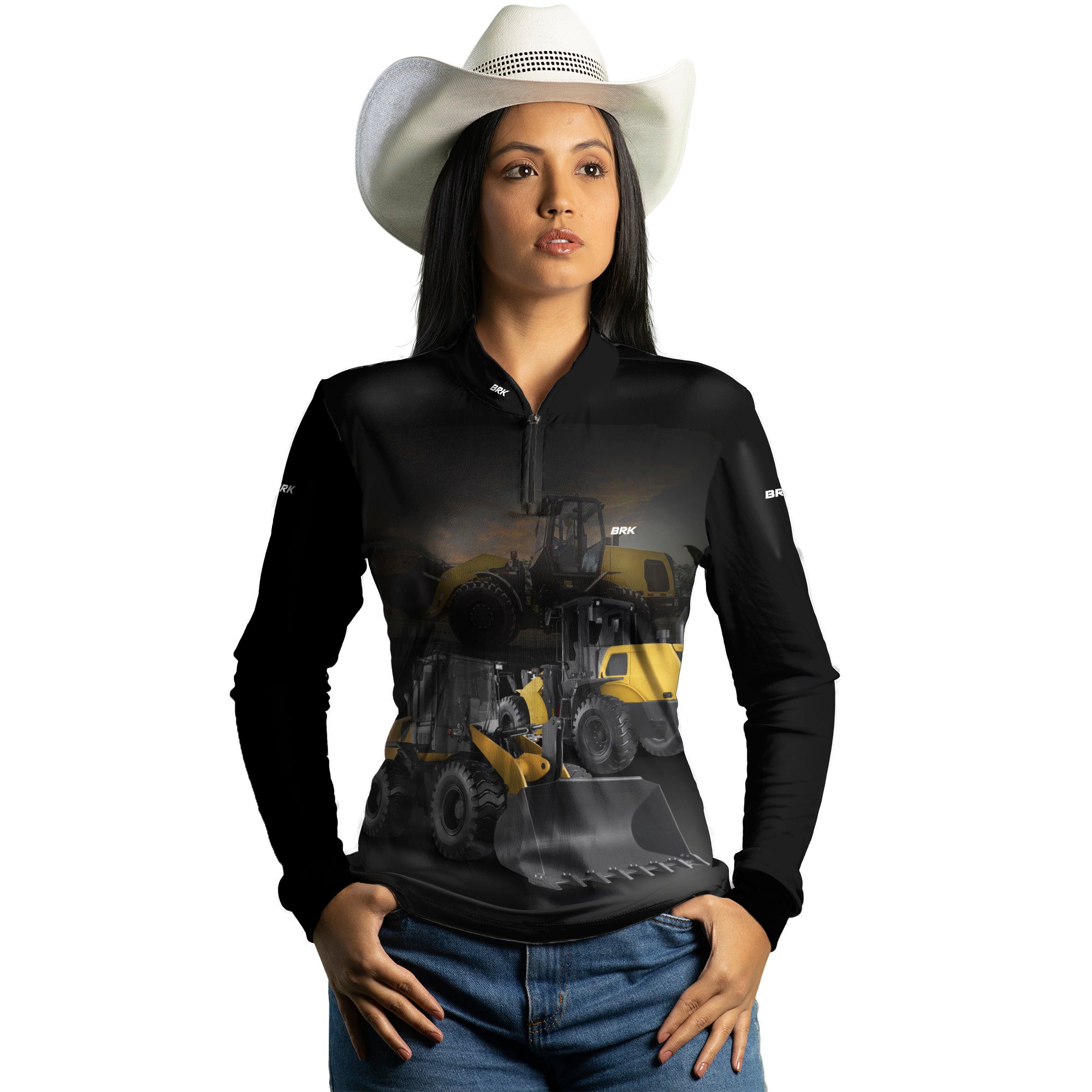 Camisa Agro Feminina Brk Pá Carregadeira com Proteção Solar UV50+ - Brk Agro