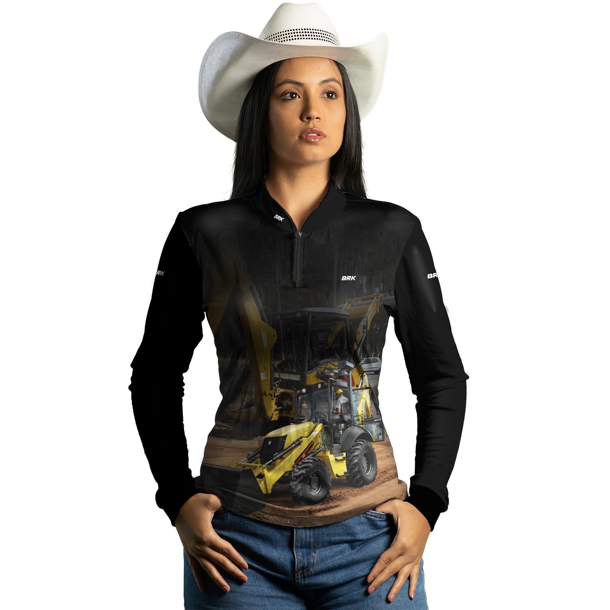 Camisa Agro Feminina Brk Retroescavadeira com Proteção Solar UV50+ - Brk Agro