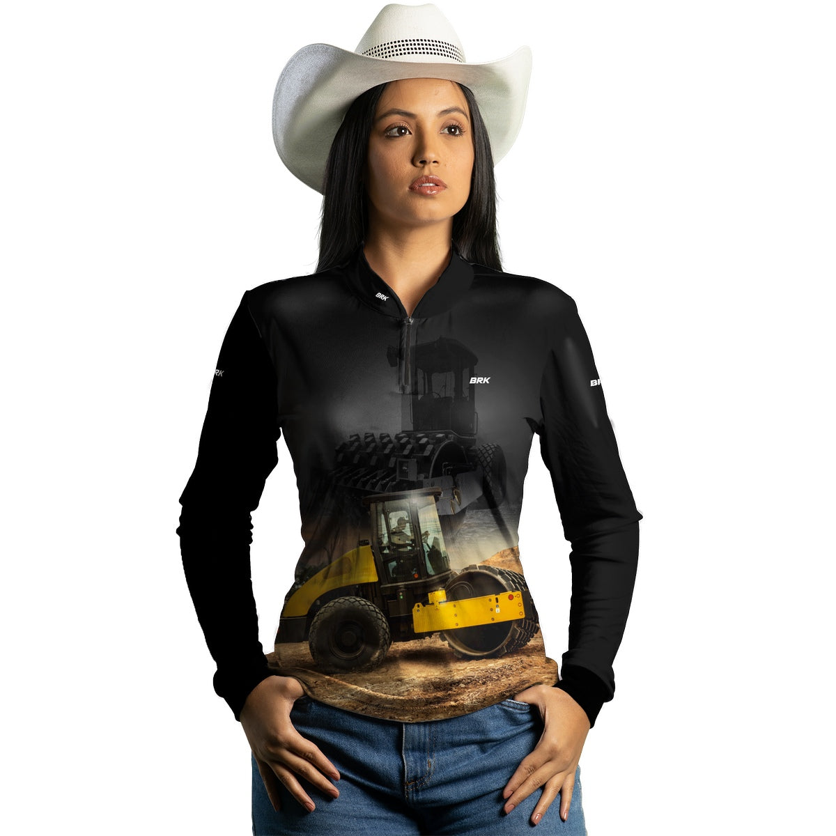 Camisa Agro Feminina Brk Rolo Compactador com Proteção Solar UV50+ - Brk Agro