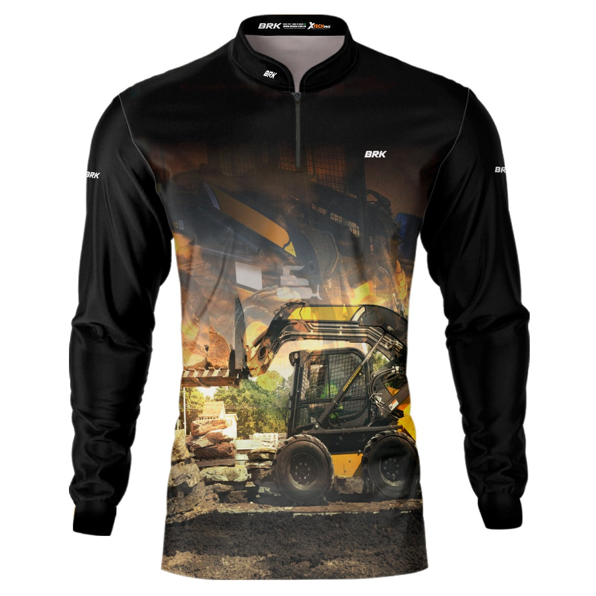 Camisa Agro Brk Preta Minicarregadeira  com Proteção Solar UV50+ - Brk Agro