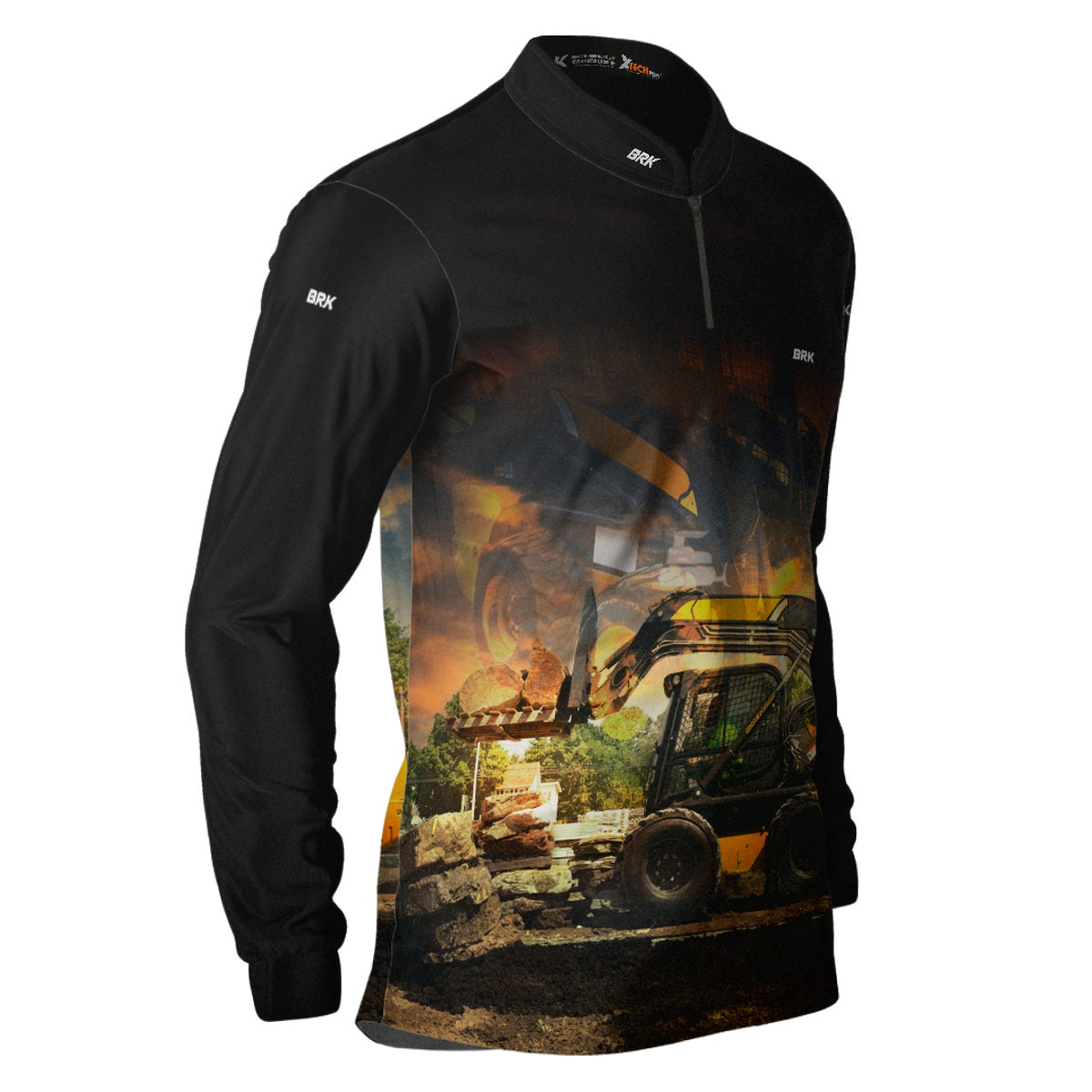 Camisa Agro Brk Preta Minicarregadeira  com Proteção Solar UV50+ - Brk Agro