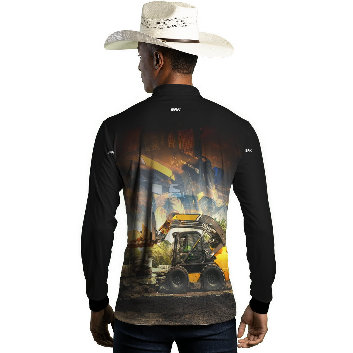 Camisa Agro Brk Preta Minicarregadeira  com Proteção Solar UV50+ - Brk Agro