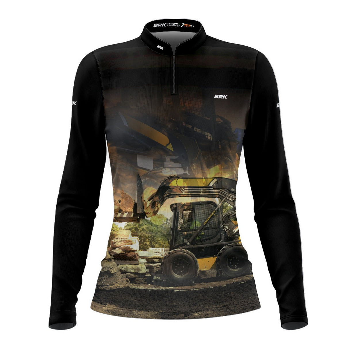 Camisa Agro Feminina Brk Preta Minicarregadeira  com Proteção Solar UV50+ - Brk Agro