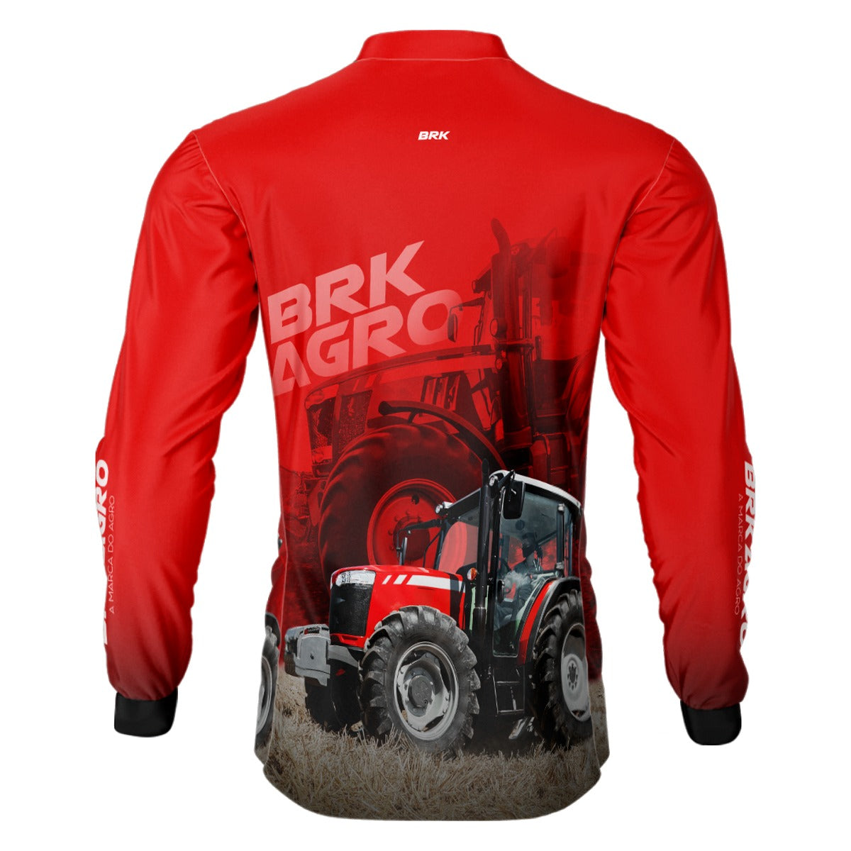 Camisa Agro Brk Trator MF 4707 Vermelho com Proteção Solar UV50+ - Brk Agro