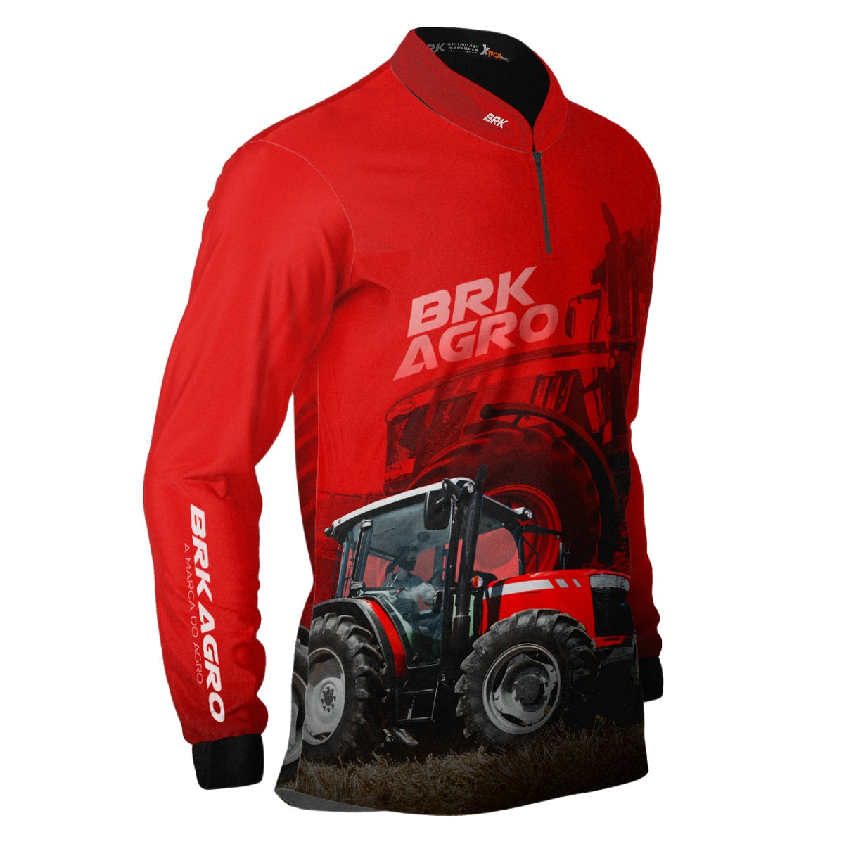 Camisa Agro Brk Trator MF 4707 Vermelho com Proteção Solar UV50+ - Brk Agro