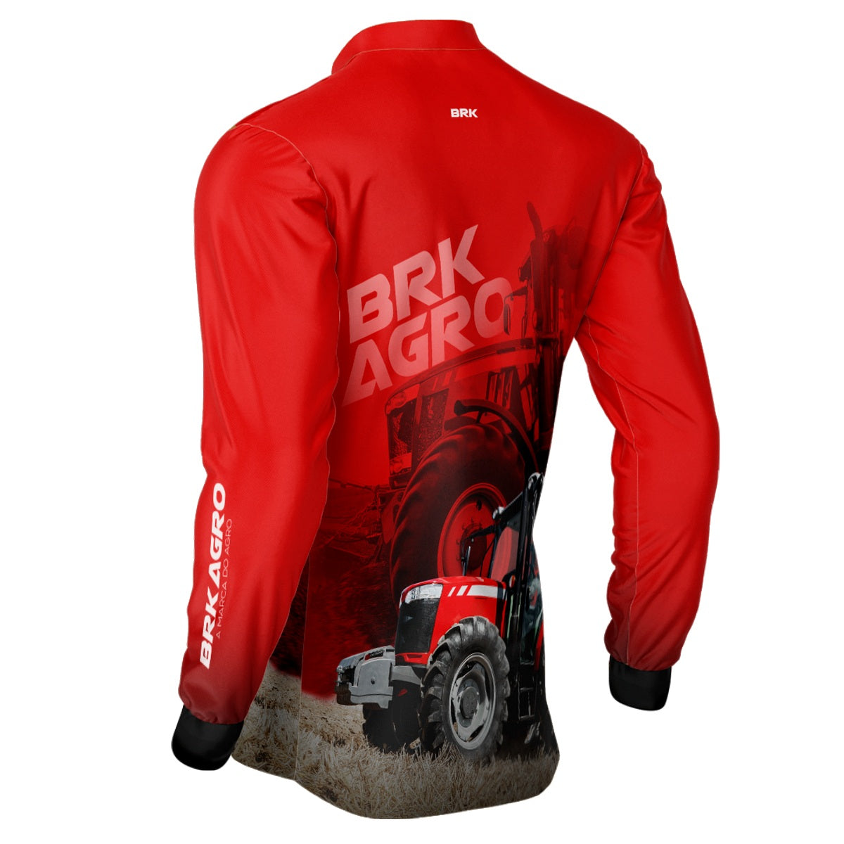 Camisa Agro Brk Trator MF 4707 Vermelho com Proteção Solar UV50+ - Brk Agro