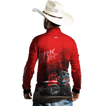 Camisa Agro Brk Trator MF 4707 Vermelho com Proteção Solar UV50+ - Brk Agro