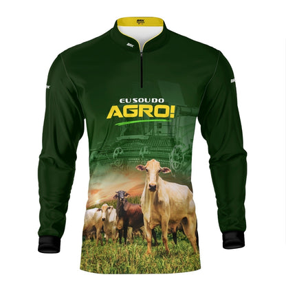 Camisa Agro Brk Eu Sou do Agro Pecuária Verde com Proteção UV50 - Envio Imediato - Brk Agro