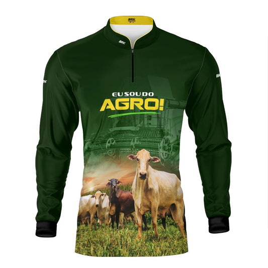 Camisa Agro Brk Eu Sou do Agro Pecuária Verde com Proteção UV50 - Envio Imediato - Brk Agro