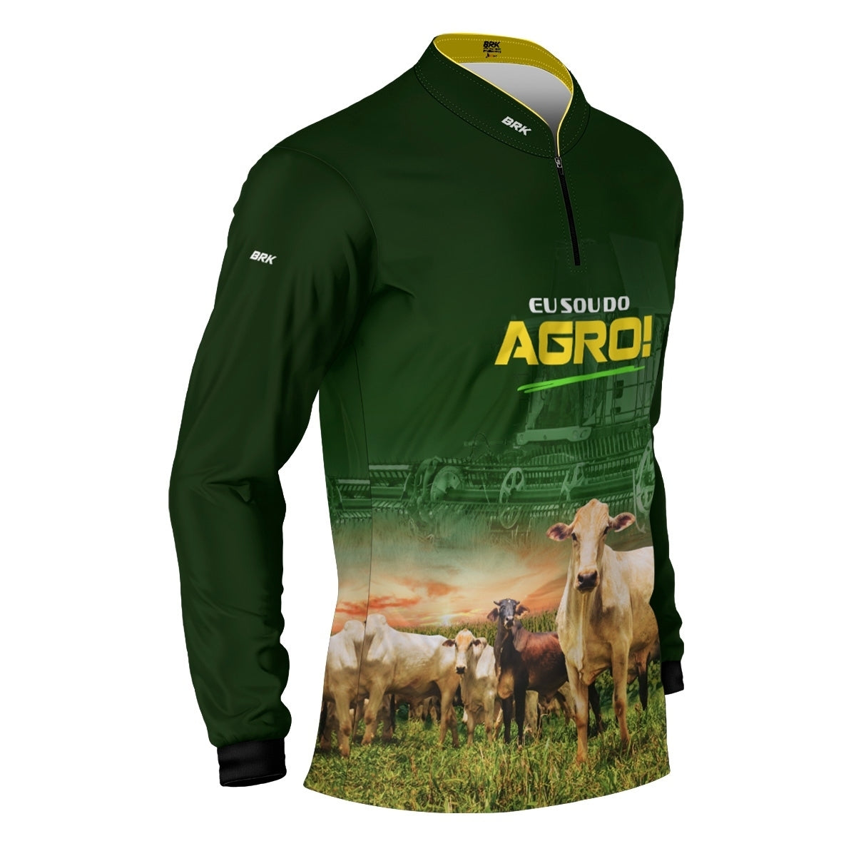 Camisa Agro Brk Eu Sou do Agro Pecuária Verde com Proteção UV50 - Envio Imediato - Brk Agro
