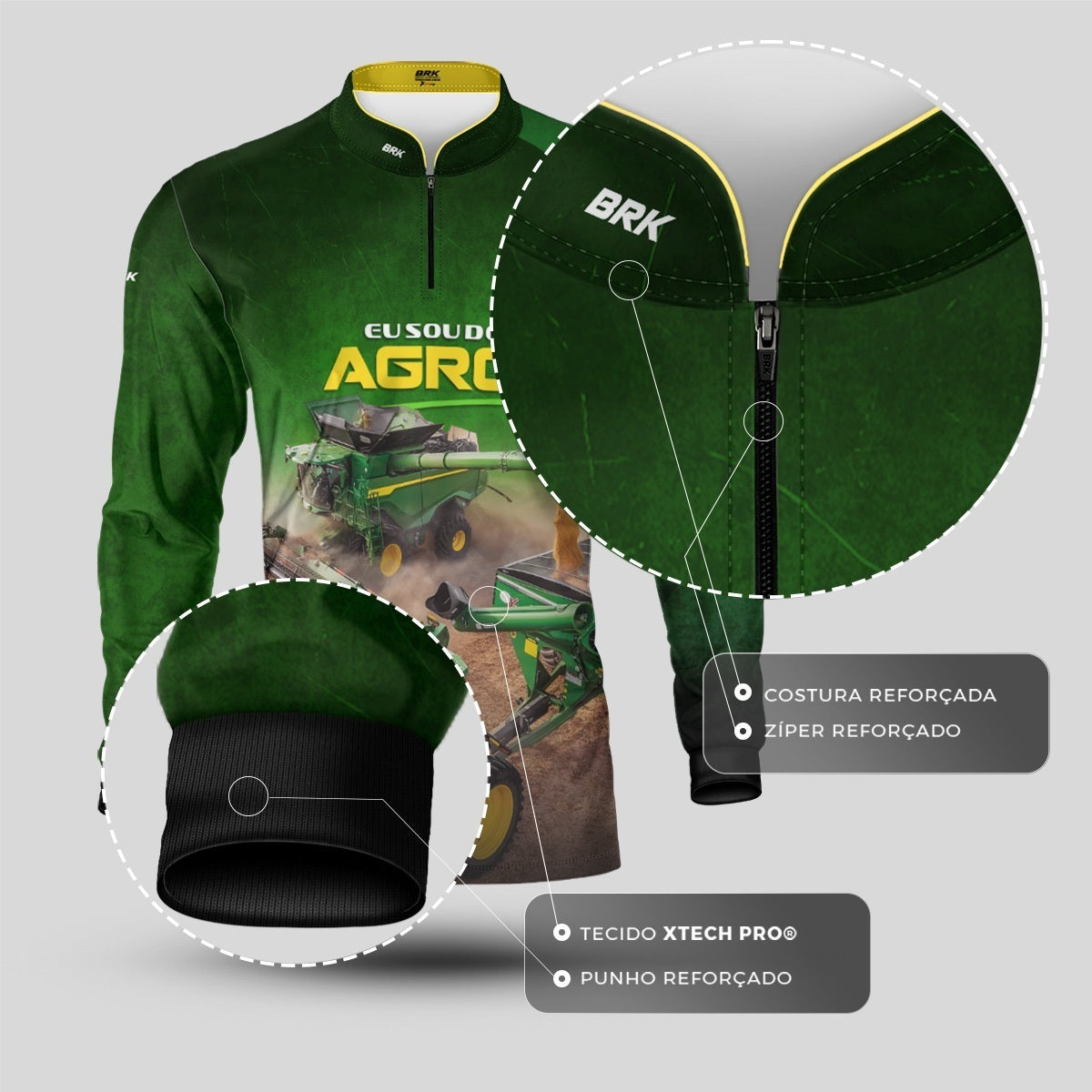 Camisa Agro Brk Eu Sou do Agro Safra Brasileira com Proteção UV50 - Envio Imediato - Brk Agro