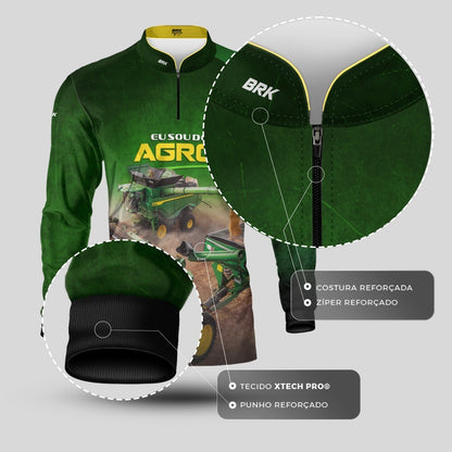 Camisa Agro Brk Eu Sou do Agro Safra Brasileira com Proteção UV50 - Envio Imediato - Brk Agro