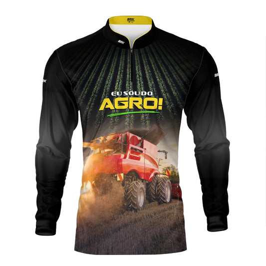 Camisa Agro Brk Eu Sou do Agro Colheitadeira de Grãos com Proteção UV50 - Envio Imediato - Brk Agro