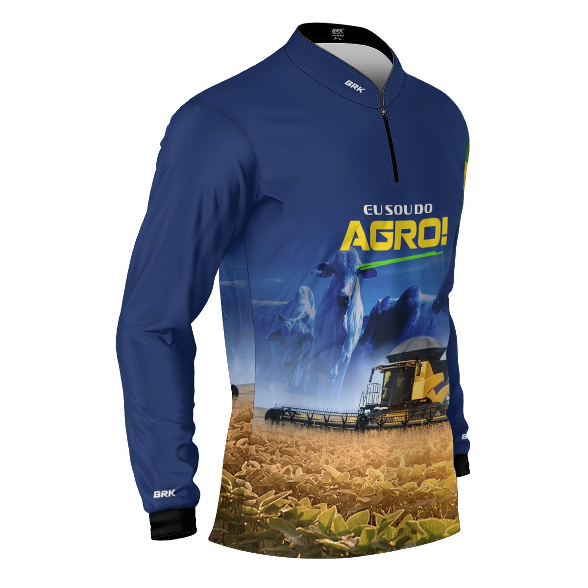 Camisa Agro Brk Preta Eu Sou do Agro Gigante da Safra Brasil com Proteção UV50 - Envio Imediato - Brk Agro