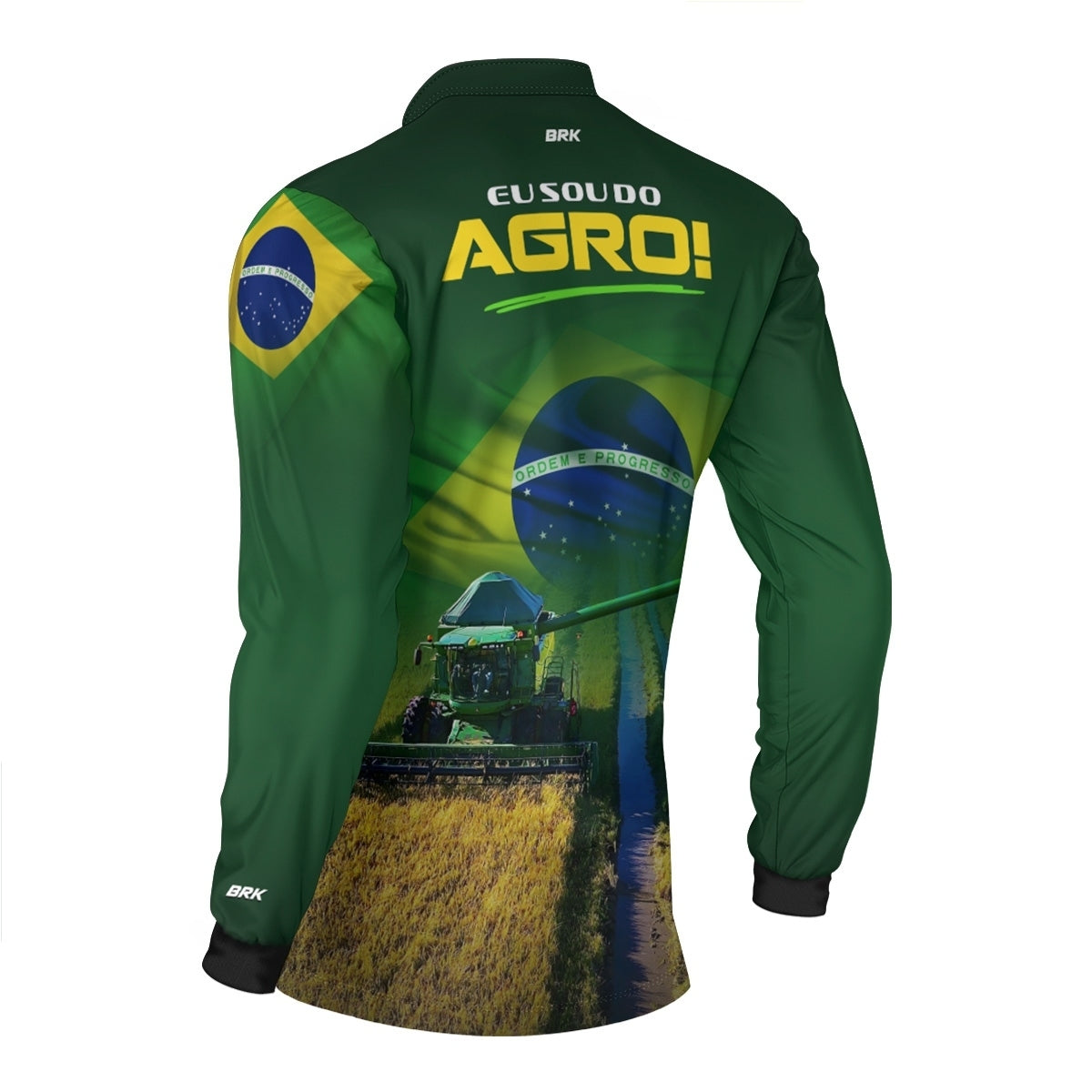 Camisa Agro Brk Verde Eu Sou do Agro Safra Verde e Amarela com Proteção UV50 - Envio Imediato - Brk Agro
