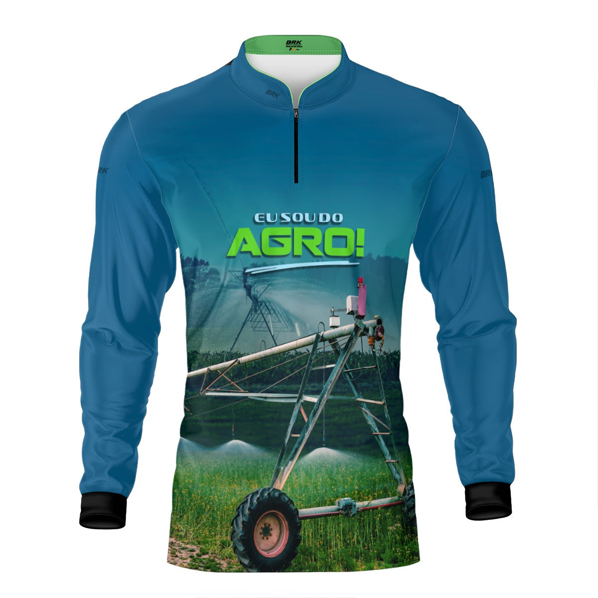 Camisa Agro Brk Eu Sou do Agro Irrigação Azul com Proteção UV50 - Envio Imediato - Brk Agro