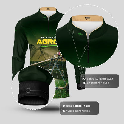 Camisa Agro Brk Eu Sou do Agro Irrigação Verde com Proteção UV50 - Envio Imediato - Brk Agro