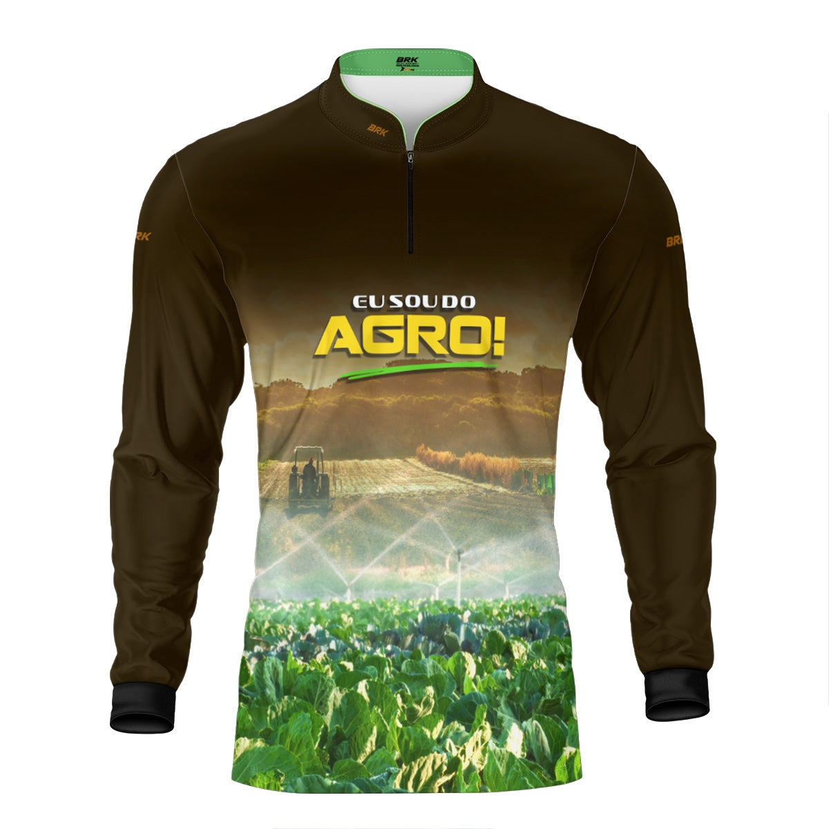Camisa Agro Brk Eu Sou do Agro Lavoura Verde com Proteção UV50 - Envio Imediato - Brk Agro
