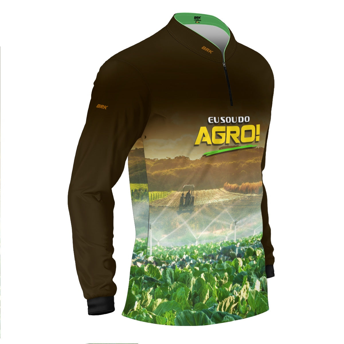 Camisa Agro Brk Eu Sou do Agro Lavoura Verde com Proteção UV50 - Envio Imediato - Brk Agro