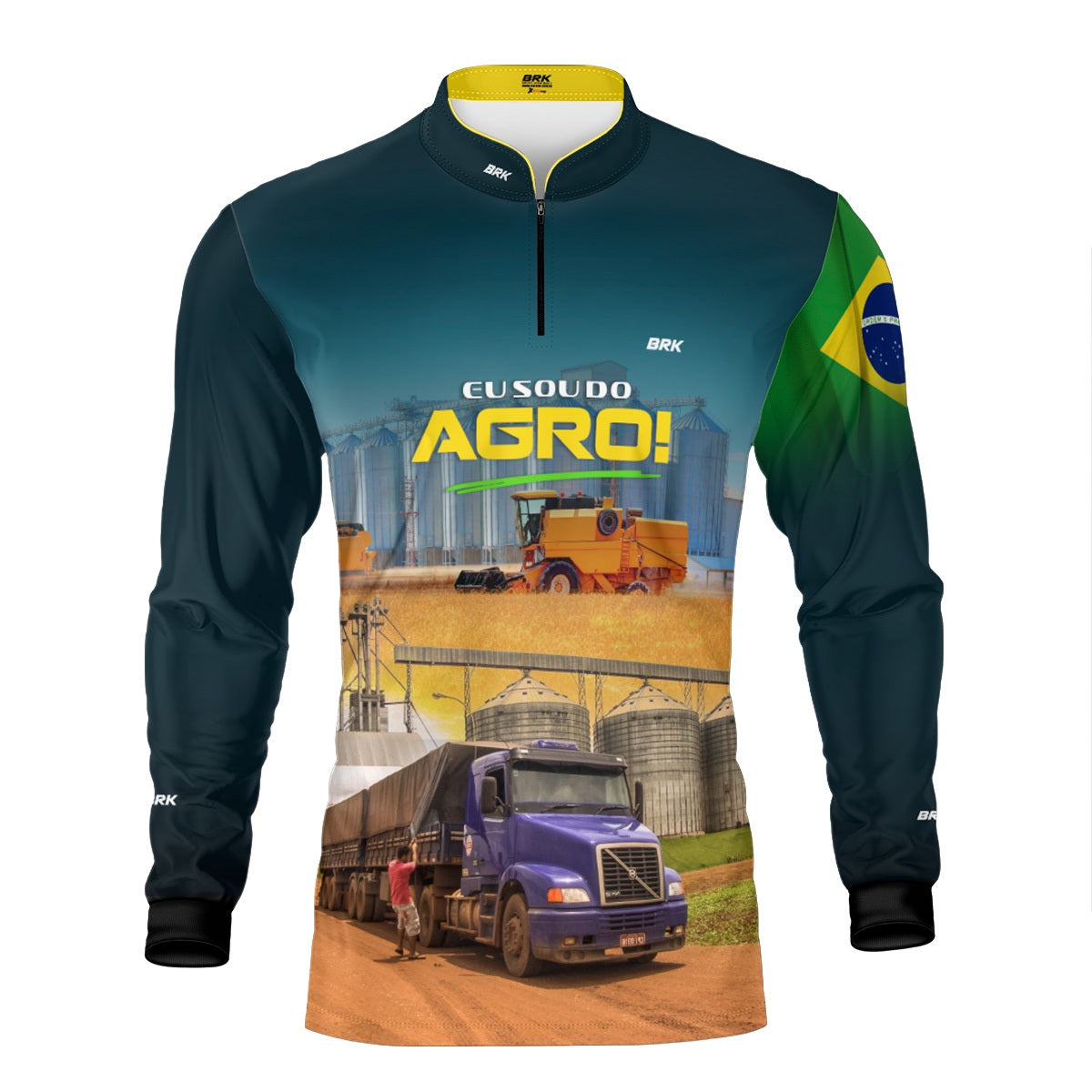 Camisa Agro Brk Eu Sou do Agro Logística da Colheita com Proteção UV50 - Envio Imediato - Brk Agro