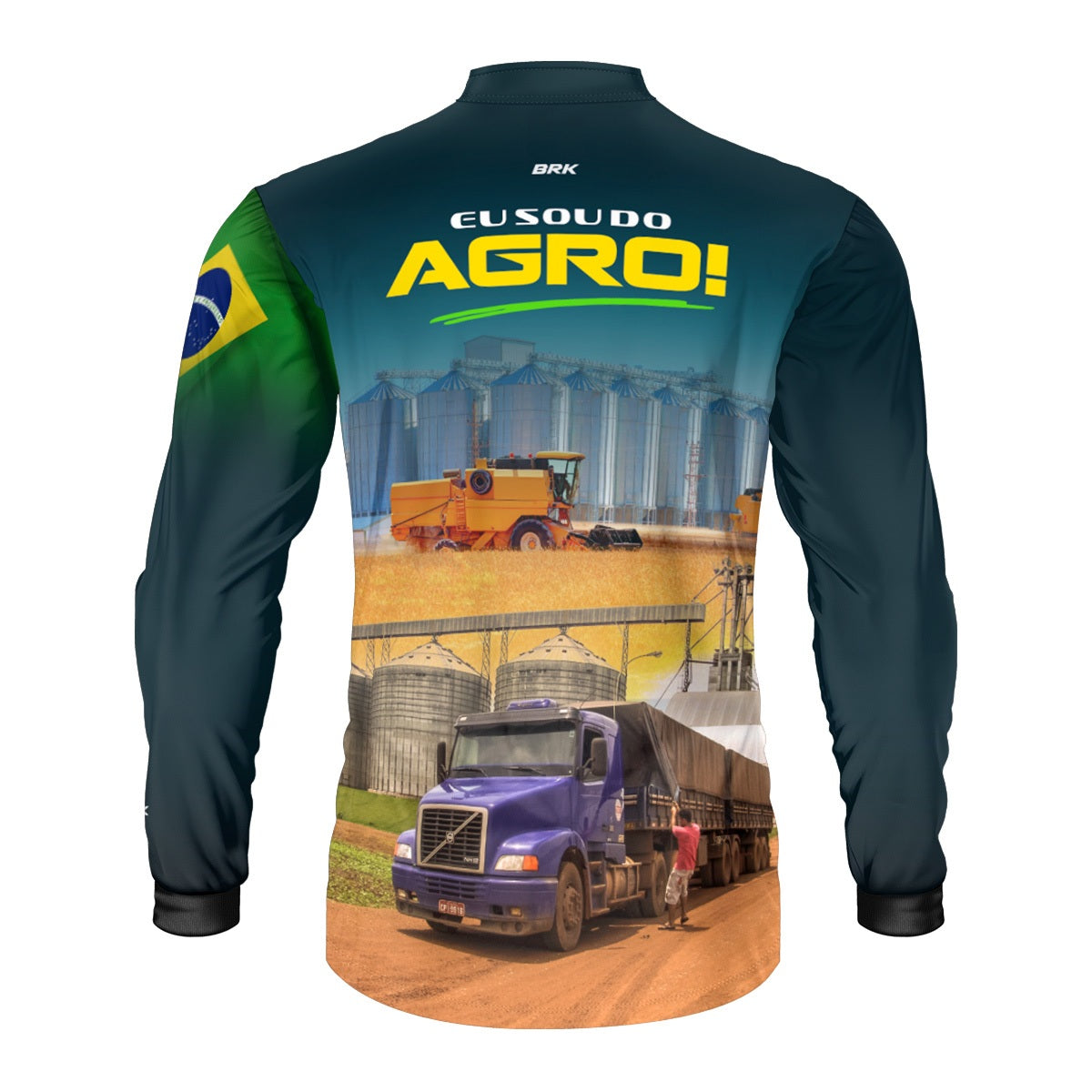 Camisa Agro Brk Eu Sou do Agro Logística da Colheita com Proteção UV50 - Envio Imediato - Brk Agro