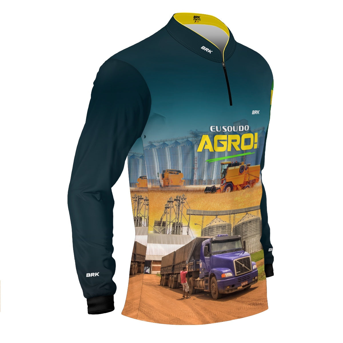 Camisa Agro Brk Eu Sou do Agro Logística da Colheita com Proteção UV50 - Envio Imediato - Brk Agro