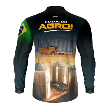 Camisa Agro Brk Eu Sou do Agro Riqueza no Silo com Proteção UV50 - Envio Imediato - Brk Agro