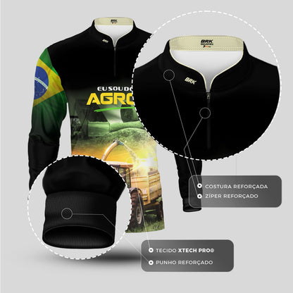 Camisa Agro Brk Eu Sou do Agro Colheita de Silagem com Proteção UV50 - Envio Imediato - Brk Agro