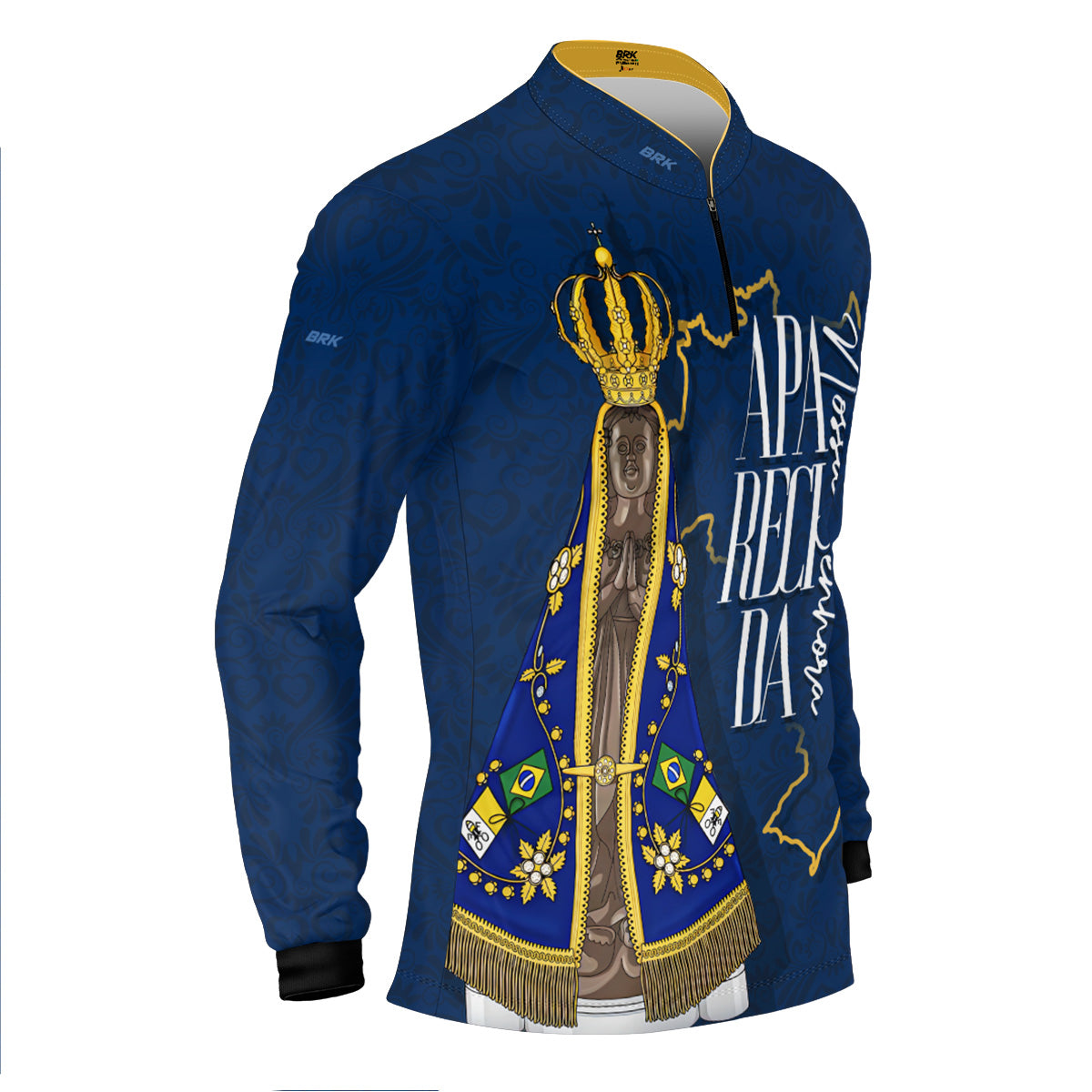 Camisa Agro Brk Eu Sou do Agro Padroeira do Brasil Azul com Proteção UV50 - Envio Imediato - Brk Agro