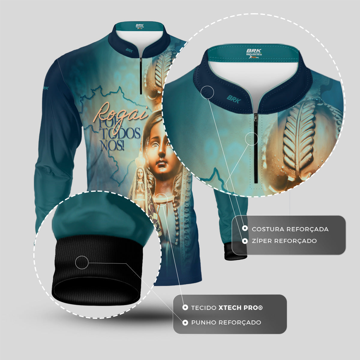 Camisa Agro Brk Eu Sou do Agro Nossa Senhora com Proteção UV50 - Envio Imediato - Brk Agro