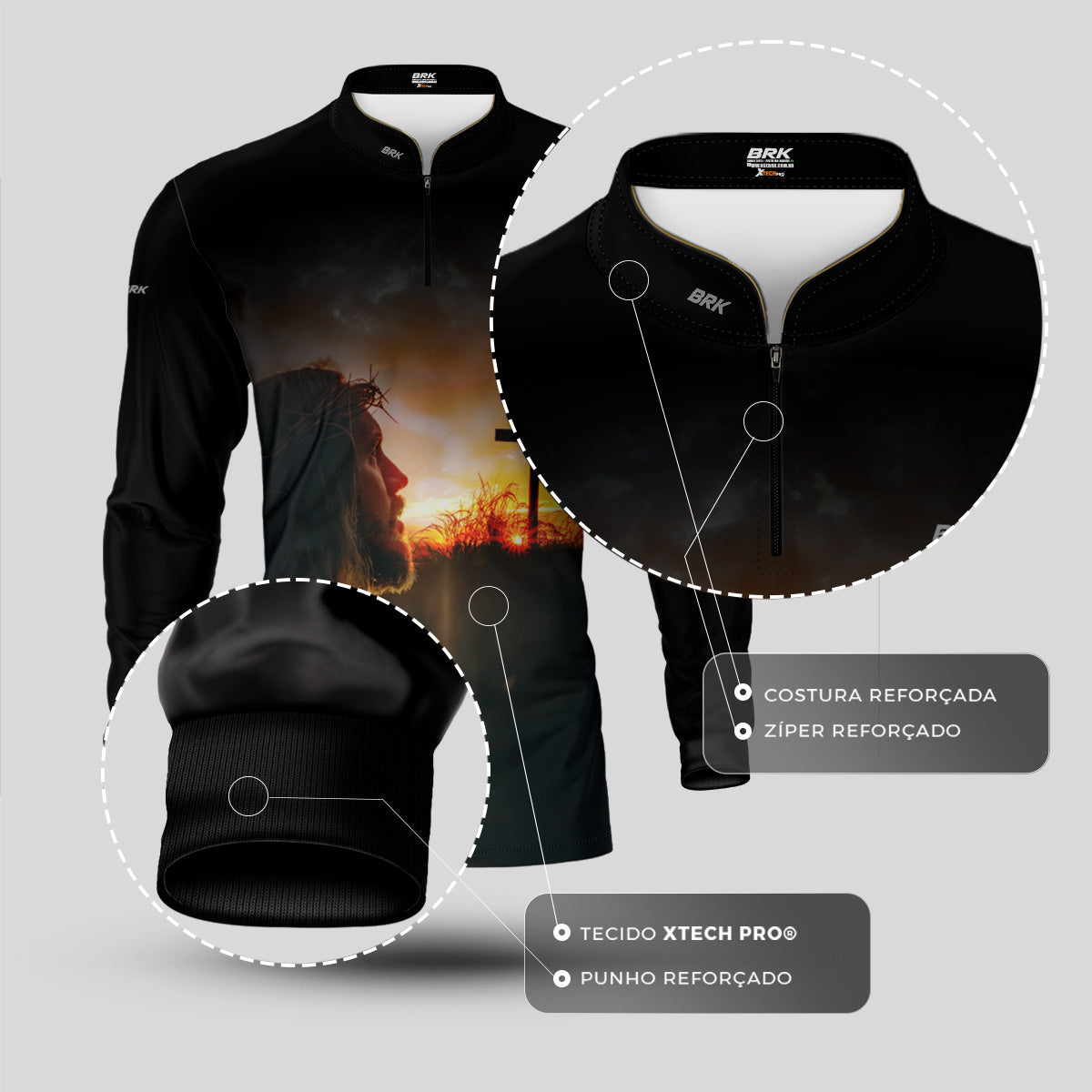 Camisa Agro Brk Eu Sou do Agro jesus no Calvário com Proteção UV50 - Envio Imediato - Brk Agro