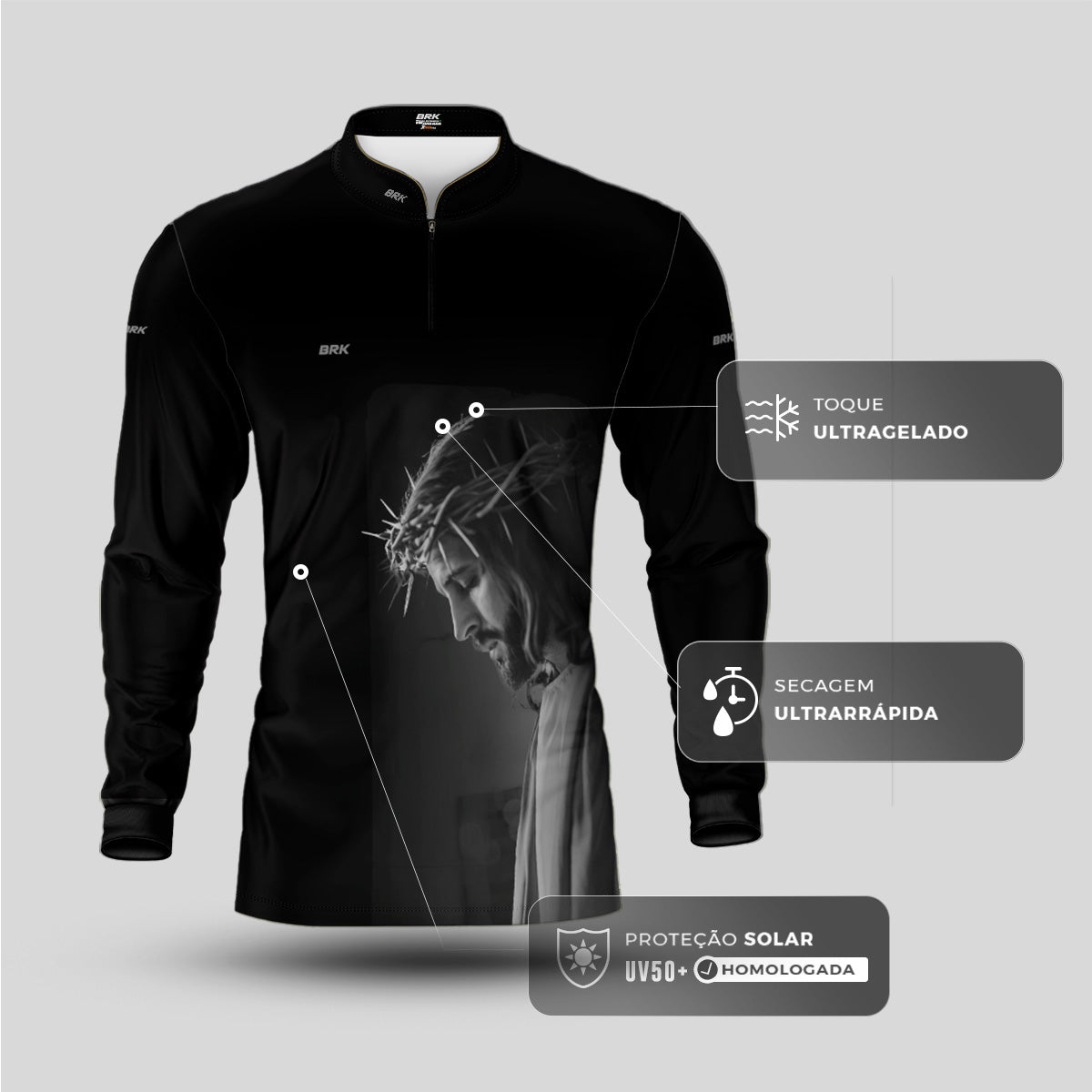 Camisa Agro Brk Eu Sou do Agro A paixão de Cristo com Proteção UV50 - Envio Imediato - Brk Agro