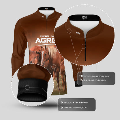 Camisa Agro Brk Eu Sou do Agro Tropilha Reunida com Proteção UV50 - Envio Imediato - Brk Agro