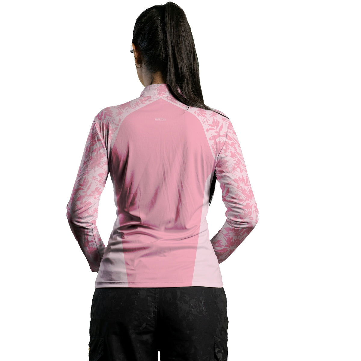 Camisa Agro Feminina Brk Básica Floral Rosa com Proteção Solar UV50+ - Brk Agro